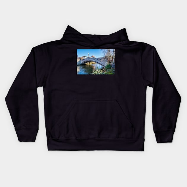 White Friar’s Bridge over the River Wensum Kids Hoodie by yackers1